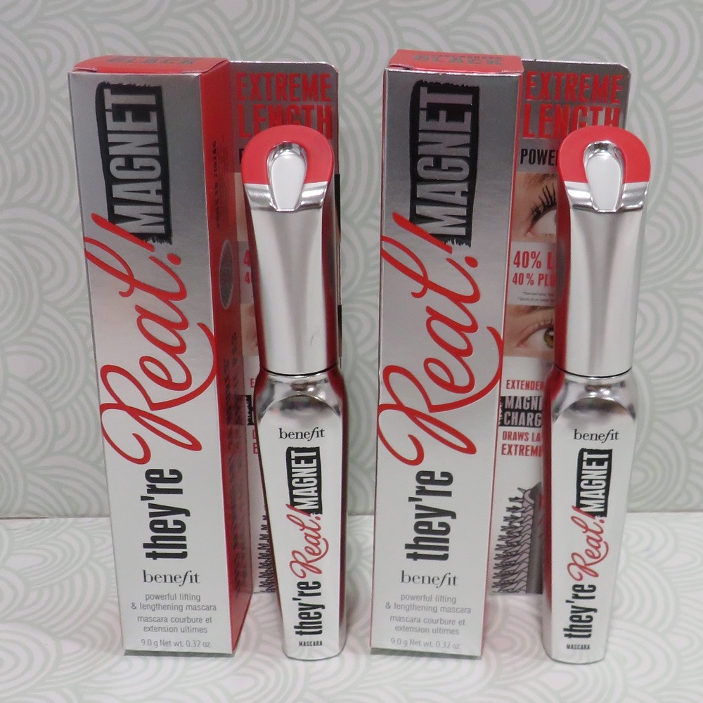 BENEFIT💥THEY'RE REAL MAGNET MASCARA SUPERCHARGED BLACK 0.32 OZ - LOT OF 2💥 - Picture 1 of 6